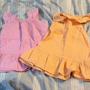 Wonder Nation Pink and Orange Kids Casual Dresses
